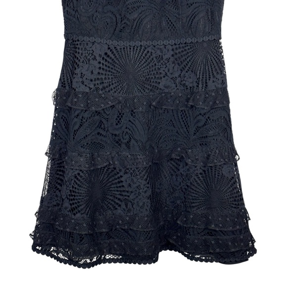 LILLY PULITZER KASEE FLORAL LOOPY LACE ONYX BLACK SWISS DOT FIT & FLARE DRESS - Picture 5 of 12